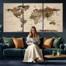 World Map Canvas Print – Framed Detailed Map of the World