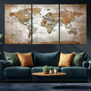 Vibrant Watercolor World Map Canvas Wall Art – Framed Travel by MyGreatCanvas | Canvas Wall Art Prints | Photo Prints & Wall Decor