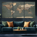 Rustic Black and Wood World Map Canvas Wall Art – Framed by MyGreatCanvas | Canvas Wall Art Prints | Photo Prints & Wall Decor