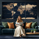 World Map Canvas Print – Detailed Map of the World Wall Art