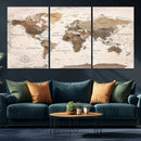 World Map Canvas Print – Framed Travel Map Wall Art for by MyGreatCanvas | Canvas Wall Art Prints | Photo Prints & Wall Decor