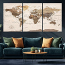 World Map Canvas Print – Framed Detailed Map of the World by MyGreatCanvas | Canvas Wall Art Prints | Photo Prints & Wall Decor