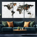 Large World Map Canvas Print – Framed Travel Map Wall Art