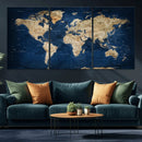 World Map Canvas Print – Framed Travel Map Wall Art for