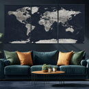 Colorful Watercolor World Map Canvas Print – Vibrant Framed