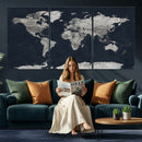 Colorful Watercolor World Map Canvas Print – Vibrant Framed