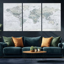 World Map Canvas Print – Detailed Map of the World Wall Art