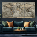 World Map Canvas Print – Detailed Map of the World Wall Art