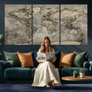 World Map Canvas Print – Detailed Map of the World Wall Art