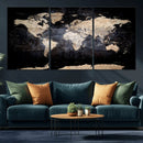 Grunge World Map Wall Art | 3-Panel Large Beige and Brown by MyGreatCanvas | Canvas Wall Art Prints | Photo Prints & Wall Decor