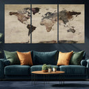 World Map Canvas Print – Detailed Map of the World Adventure