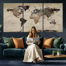 World Map Canvas Print – Detailed Map of the World Adventure
