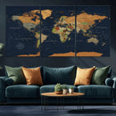 Modern World Map Canvas Print – Framed Detailed Map of the by MyGreatCanvas | Canvas Wall Art Prints | Photo Prints & Wall Decor