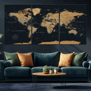 Framed Large World Map Wall Art Canvas Print – Stunning by MyGreatCanvas | Canvas Wall Art Prints | Photo Prints & Wall Decor