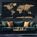 Vintage World Map Earth Globe Countries Oceans Continents by MyGreatCanvas | Canvas Wall Art Prints | Photo Prints & Wall Decor