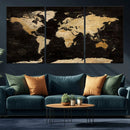 Extra Large World Map Canvas Print – Detailed Map Classic