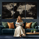 Detailed World Map Wall Art Print - Large Framed World Map