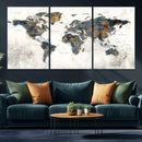 World Map Wall Art Canvas Print for Office Wall Decor by MyGreatCanvas | Canvas Wall Art Prints | Photo Prints & Wall Decor