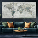 Neutral Vintage World Map Canvas Wall Art Print, Classic Map by MyGreatCanvas | Canvas Wall Art Prints | Photo Prints & Wall Decor