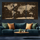 Colorful World Map Canvas Wall Art with Landmarks – Framed by MyGreatCanvas | Canvas Wall Art Prints | Photo Prints & Wall Decor