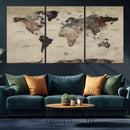 Neutral Watercolor World Map Canvas Wall Art – Framed Earth by MyGreatCanvas | Canvas Wall Art Prints | Photo Prints & Wall Decor