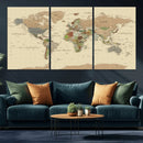 Extra Large World Map Canvas Print – Detailed Map of the by MyGreatCanvas | Canvas Wall Art Prints | Photo Prints & Wall Decor