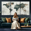 World Map Canvas Print – Framed Travel Map Wall Art for