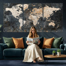World Map Canvas Print – Detailed Map of the World Wall Art