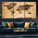 Modern Red and Gray World Map Canvas Print – Framed Wall Art by MyGreatCanvas | Canvas Wall Art Prints | Photo Prints & Wall Decor