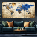 World Map Canvas Print – Colorful Abstract Travel Map, by MyGreatCanvas | Canvas Wall Art Prints | Photo Prints & Wall Decor