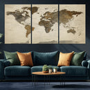 Vintage World Map Canvas Wall Art – Framed Travel Map for by MyGreatCanvas | Canvas Wall Art Prints | Photo Prints & Wall Decor