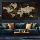 Blue World Map Canvas Wall Art – Framed Modern Travel Map by MyGreatCanvas | Canvas Wall Art Prints | Photo Prints & Wall Decor