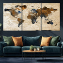 World Map Canvas Print – Framed Travel Map Wall Art for by MyGreatCanvas | Canvas Wall Art Prints | Photo Prints & Wall Decor
