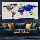 Vintage World Map Canvas Wall Art – Framed Travel Map with by MyGreatCanvas | Canvas Wall Art Prints | Photo Prints & Wall Decor