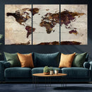 World Map Canvas Triptych – Colorful Global Wall Art for by MyGreatCanvas | Canvas Wall Art Prints | Photo Prints & Wall Decor