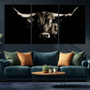 Black Bull Wall Art Canvas Print, Dark Longhorn Portrait by MyGreatCanvas | Canvas Wall Art Prints | Photo Prints & Wall Decor
