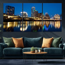 Austin Skyline Wall Art Canvas Print, Austin Downtown Night by MyGreatCanvas | Canvas Wall Art Prints | Photo Prints & Wall Decor