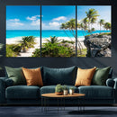 Barbados Beach Wall Art Canvas Print, Palm Tree Ocean by MyGreatCanvas | Canvas Wall Art Prints | Photo Prints & Wall Decor