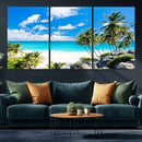 Barbados Beach Wall Art Canvas Print, Palm Tree Ocean by MyGreatCanvas | Canvas Wall Art Prints | Photo Prints & Wall Decor