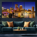 Boston Wall Art Canvas Print, Boston City Downtown Night by MyGreatCanvas | Canvas Wall Art Prints | Photo Prints & Wall Decor