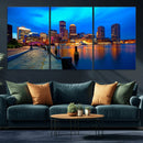 Boston Wall Art Canvas Print, Boston City Downtown Night by MyGreatCanvas | Canvas Wall Art Prints | Photo Prints & Wall Decor