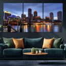 Boston Wall Art Canvas Print, Boston City Downtown Night by MyGreatCanvas | Canvas Wall Art Prints | Photo Prints & Wall Decor