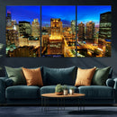 Chicago Wall Art Canvas Print - Chicago City Downtown Night by MyGreatCanvas | Canvas Wall Art Prints | Photo Prints & Wall Decor