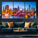 Chicago Wall Art Canvas Print, Chicago City Downtown Night by MyGreatCanvas | Canvas Wall Art Prints | Photo Prints & Wall Decor