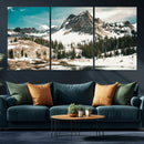 Snowy Mountain Wall Art Canvas Print, Alpine Pine Forest by MyGreatCanvas | Canvas Wall Art Prints | Photo Prints & Wall Decor
