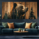 Rustic Bear Wall Art Canvas Print – Woodland Wildlife by MyGreatCanvas | Canvas Wall Art Prints | Photo Prints & Wall Decor