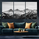 Black and White Mountain Wall Art Canvas Print, Snowy Alpine by MyGreatCanvas | Canvas Wall Art Prints | Photo Prints & Wall Decor