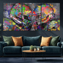 Graffiti Football Helmets Wall Art Canvas Print, Urban by MyGreatCanvas | Canvas Wall Art Prints | Photo Prints & Wall Decor
