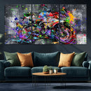 Graffiti Motorcycle Wall Art Canvas Print, Urban Street Art by MyGreatCanvas | Canvas Wall Art Prints | Photo Prints & Wall Decor