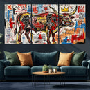 Texas Bull Wall Art Canvas Print, Abstract Graffiti Bull by MyGreatCanvas | Canvas Wall Art Prints | Photo Prints & Wall Decor